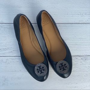 Navy Tory Burch Liana Ballet Flat Size 9